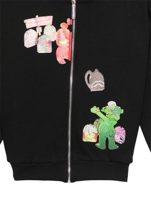 Felpa bambino Sprayground nera con cappuccio e stampa Sprayground kids | SPY1498GX